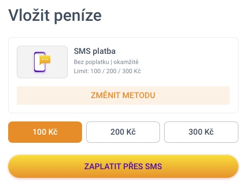 SMS platba